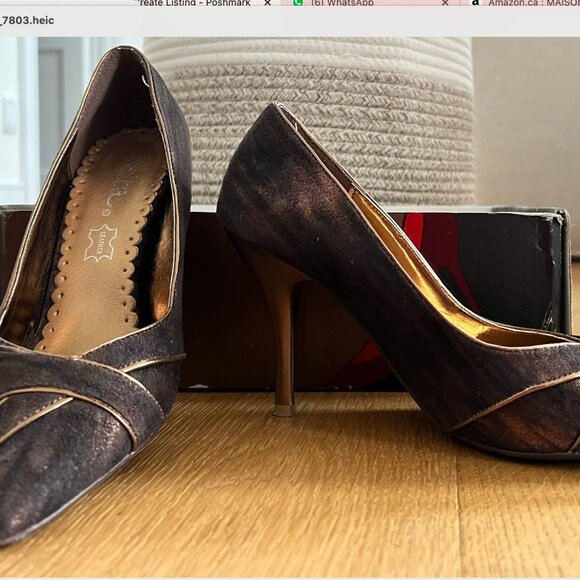 Stunning metallic brown/gold stilletos size 6-6.5 - Picture 2 of 4